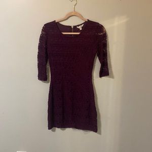 Speckless Plum Long-Sleeve Dress Size 7